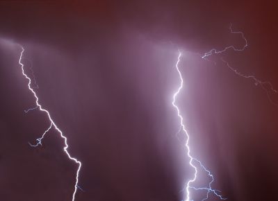 Lightning bolts over Sandy

