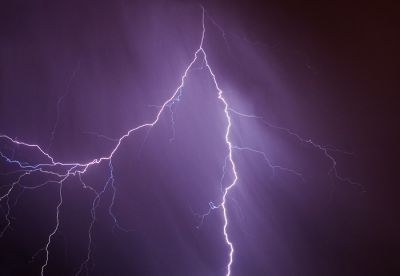 Lightning bolt over Sandy
